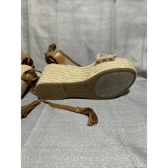 Tommy Hilfiger Braided Wedge Sandals Ankle Tie Platform Chunky Beach Party 7.5 - Picture 10 of 11
